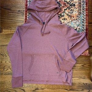 Prana women's washed red Rose Hoodie waffle knit Sweater size large